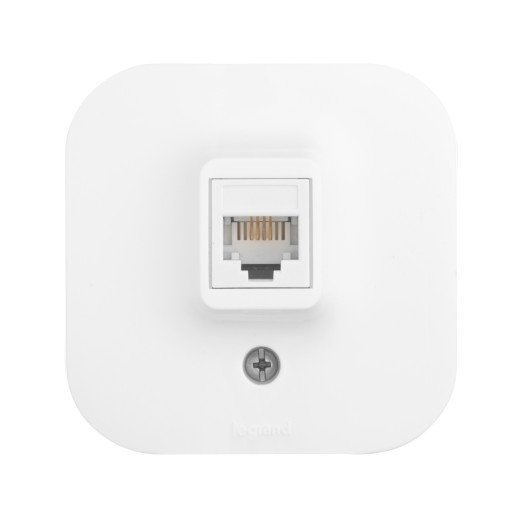 Розетка телефонная RJ11 - Legrand Quteo - IP20 накладной монтаж - белый