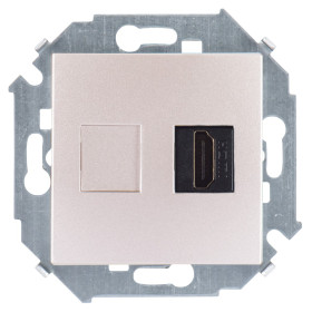 Simon 15 Шампань Розетка HDMI