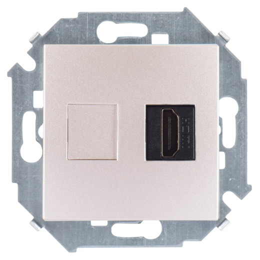 Розетка для подключения HDMI-разъёма аудио/видео, v1.4, тип А, шампань