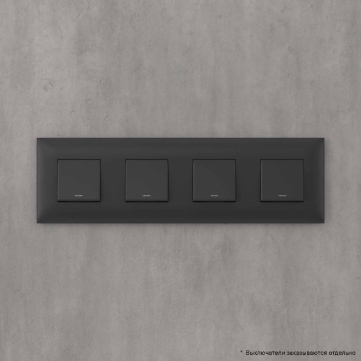 Рамка 4 поста (8 мод.), Avanti, черный матовый