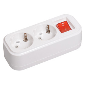 IEK Розетка переносная разб. с выкл. К02В 2 места CLASSIC