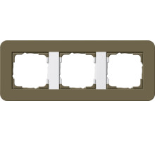 Gira E3 Дымчатый/Белый глянцевый Рамка 3-ая