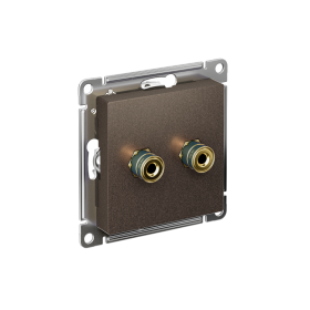 Systeme Electric AtlasDesign Мокко Аудиорозетка двухместная
