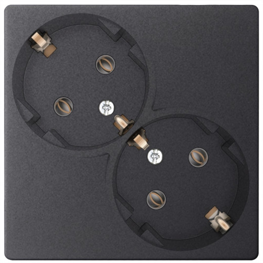 Розетка 2Х2К+3 Sсhuko без защитных шторок, графит