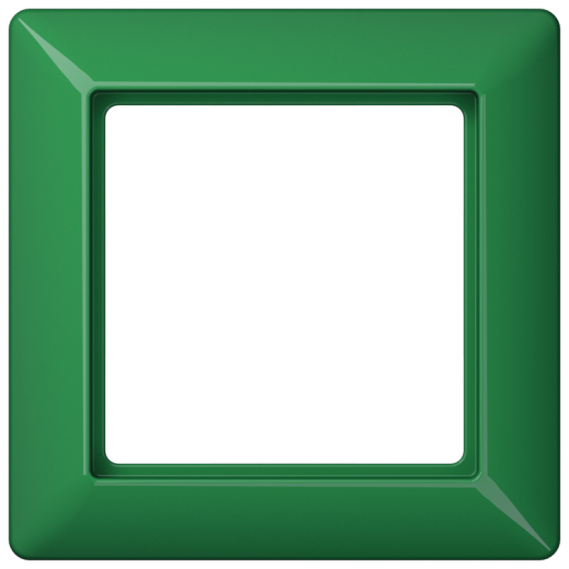 Рамка 1-кратная для вертикальной и горизонтальной установки, термопласт, зеленая