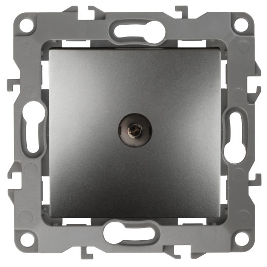 12-3102-12 ЭРА Розетка TV проходная, IP20, Эра12, графит (10/100/3200)