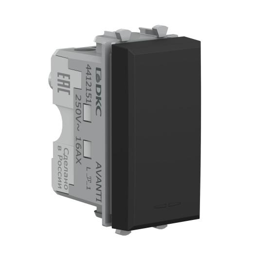 Кнопка модульная, Avanti, черный матовый, 1 модуль