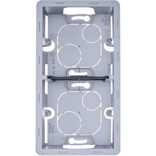 Коробка для накладного монтажа 2 поста - Legrand/Daccord Inspiria - алюминий