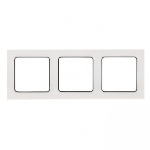 Стокгольм Рамка 3-местная белая с линией цвета черный EKF PROxima