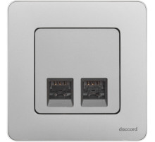 Legrand/Daccord INSPIRIA Алюминий Двойная розетка RJ 45 - категория 6 - UTP.