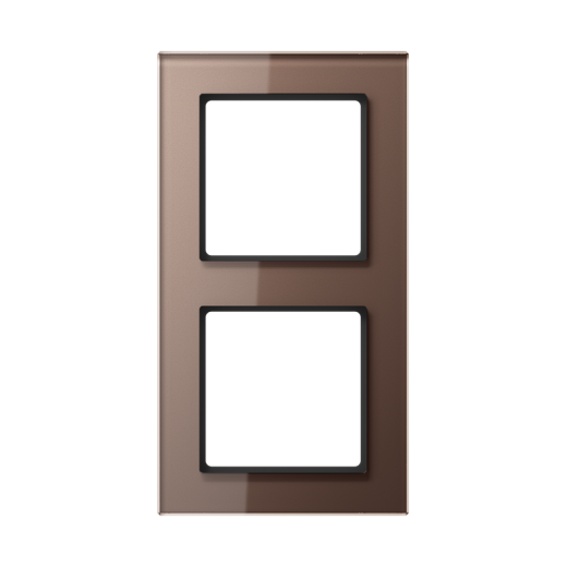 Рамка для вертикальной и горизонтальной установки, 2 поста, стекло, мокко, A CREATION