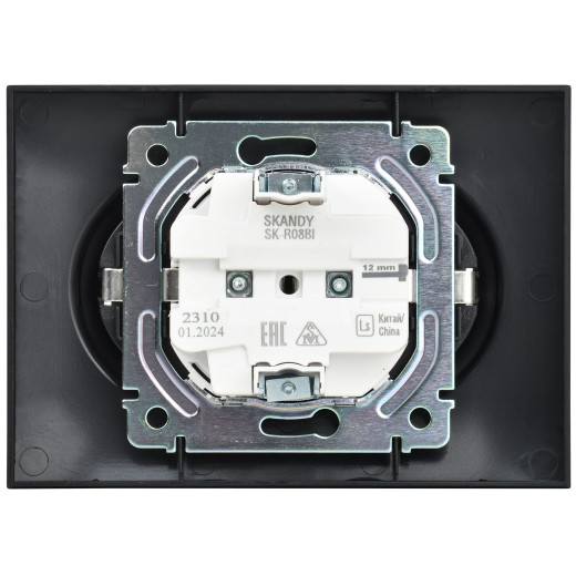 SKANDY Роз. 2-я с з/к без з/ш 16А сб. SK-R08Bl черн. IEK