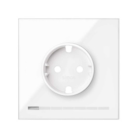 Simon S100 Белый глянец Накладка моноблок розетки iO Schuko
