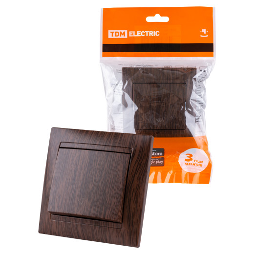 Перекрестный выключатель 1-кл. 10А венге 