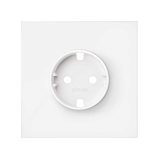 Simon 100 Белый матовый  Кит 1 пост, фронт. Накладка на 1 розетку Schuko