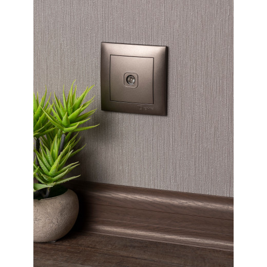 Валенсия лицевая панель розетки TV 1-местная 75Ом 5-862МГц графит EKF PROxima