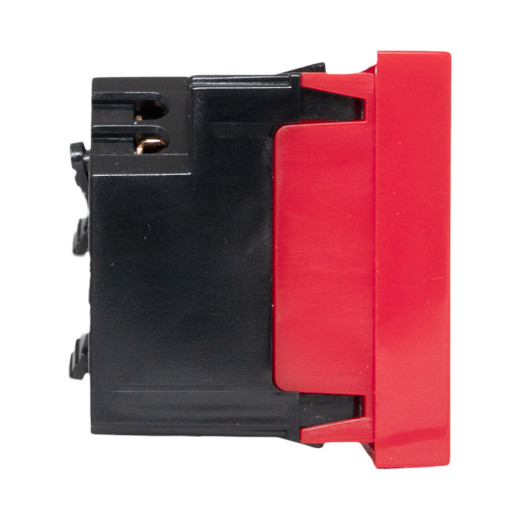 Розетка 45x45 с зазем. 45 градусов, быстрозажимные клеммы, красная EKF