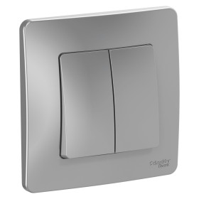 Systeme Electric Blanca внутр Алюминий Выключатель 2-клавишный, 10А, 250B