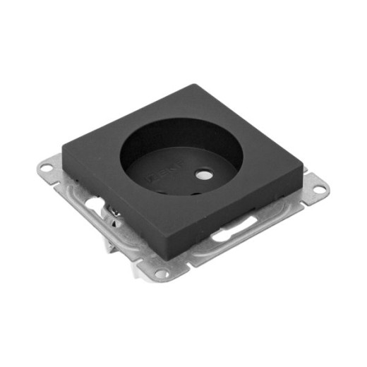 Механизм розетки, 16А, без заземления, без шторок, чёрный Эпика EKF