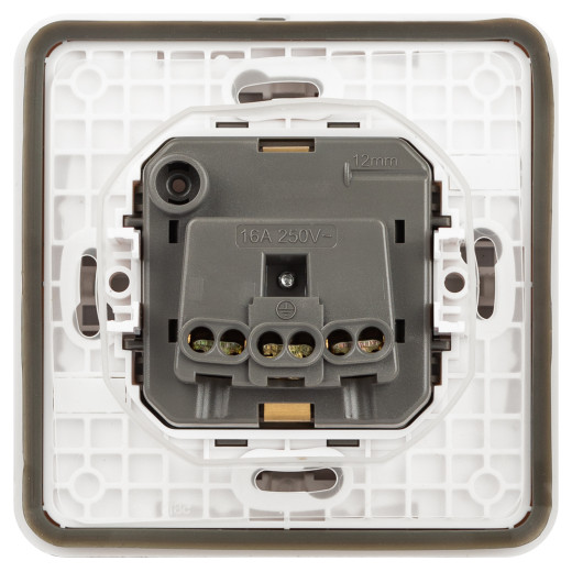 Розетка ЭРА Эксперт 11-2521-01 с заземлением с крышкой 2P+E IP55 16A-250В СУ белый