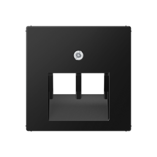 Накладка на двойные UAE-розетки, термопласт, черный матовый