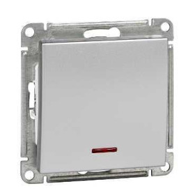 Systeme Electric Wessen 59 Матовый хром Выключатель 1-клавишный 10АХ с подсветкой