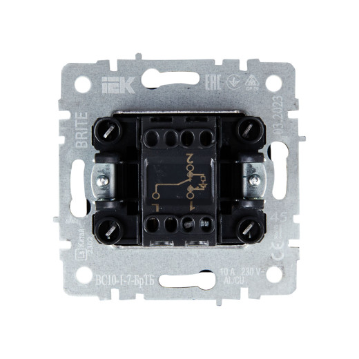 BRITE Выключ. 1-кл. прох. с инд. 10А ВС10-1-7-БрТБ бр. IEK
