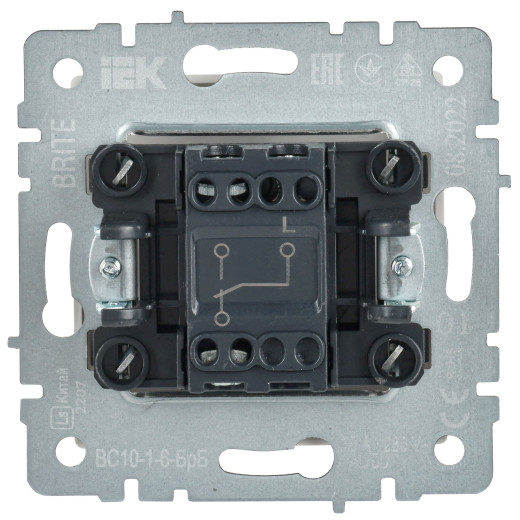 BRITE Выключ. 1-кл. прох. 10А ВС10-1-6-БрБ бел. IEK