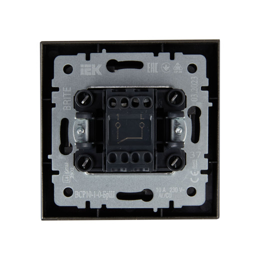 BRITE Выключ. 1-кл. 10А в сб. ВСР10-1-0-БрШ шамп. IEK