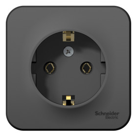 Systeme Electric Blanca наруж Антрацит Розетка с/з без шторок 16А, 250В, изолир. пластина