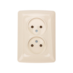 KRANZ DEA Розетка 2-ая б/з с/у 10А Беж