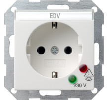 Gira S-55 Бел глянц Розетка с/з с защитой от перенапряжения