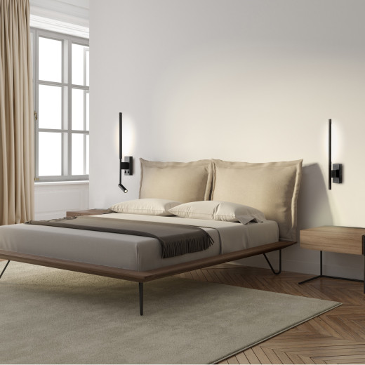 Mantra Бра APPLIQUE SANDED BLACK LED WITH READER  3W+6W 3000K 6703