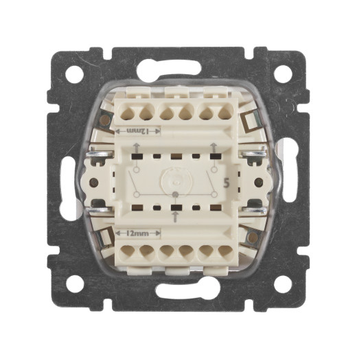 Выключатель двухклавишный - Legrand Valena - 10А 250В схема 5 безвинтовые зажимы - алюминий