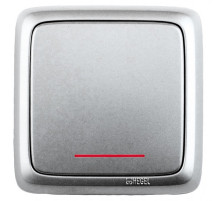 Hegel Альфа наруж Серебро ВА10-164-06 Переключатель 1-клавишный с индикацией, с изол. пластиной