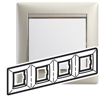 Legrand Valena Жемчужный Рамка 4-ая гориз.