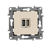 Legrand ETIKA Слоновая кость Зарядка USB А-C.