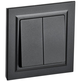IEK BRITE Черный Выключ. 2-кл. 10А в сборе ВСР10-2-0-БрЧ
