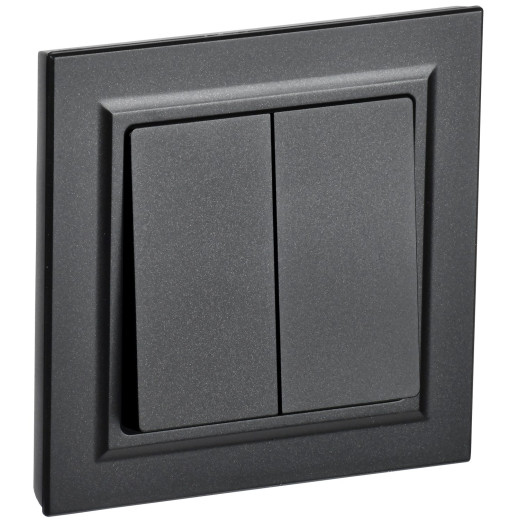 BRITE Выключ. 2-кл. 10А в сб. ВСР10-2-0-БрЧ черн. IEK