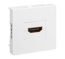 EKF PROxima Розетка HDMI, 2 модуля, 1 гнездо, без индикатора, белая.