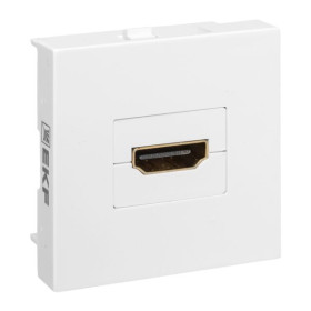 EKF PROxima Розетка HDMI, 2 модуля, 1 гнездо, без индикатора, белая.