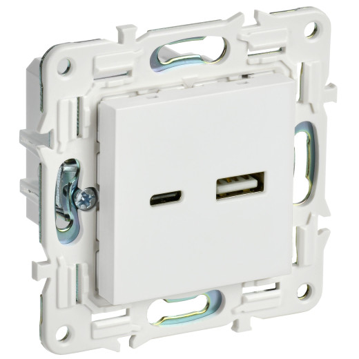 SKANDY Роз. USB A+C 3,1А SK-R14W арк. бел. IEK