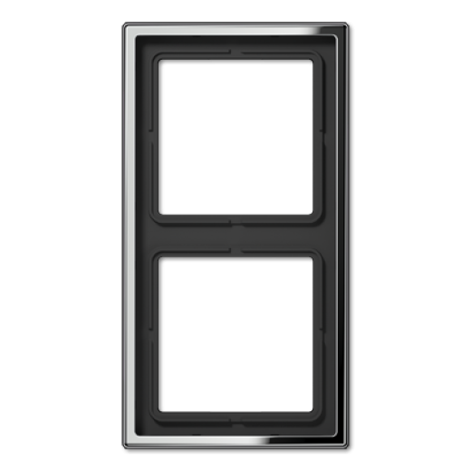 Рамка для вертикальной и горизонтальной установки, 2 поста, металл, хром, GCR