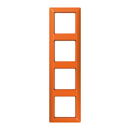 Рамка 4-кратная для вертикальной и горизонтальной установки, термопласт, оранжевая