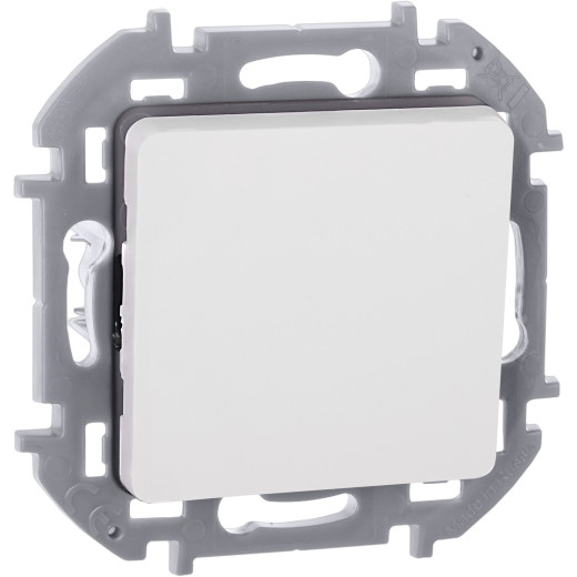 Выключатель кнопочный одноклавишный - Legrand/Daccord Inspiria - с нормально-открытым контактом 6А 250В безвинтовые зажимы - белый