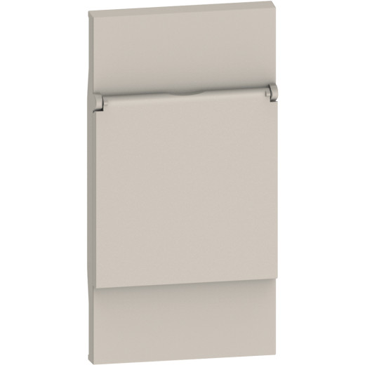 LIVING NOW. Лицевая панель с крышкой для розеток 2К+З немецкого стандарта 2 модуля.Цвет Песочный.