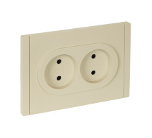 IEK FORTE&PIANO Ваниль Розетка 2-я б/з со шт безвинтовое крепление10А FP425