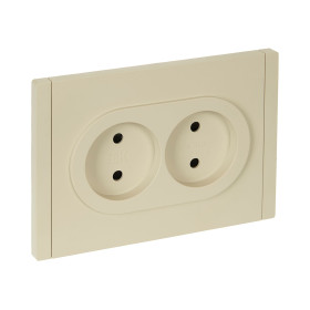 IEK FORTE&PIANO Ваниль Розетка 2-я б/з со шт безвинтовое крепление10А FP425