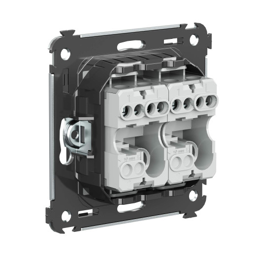 Кнопка двухклавишная в стену, Avanti, черный квадрат