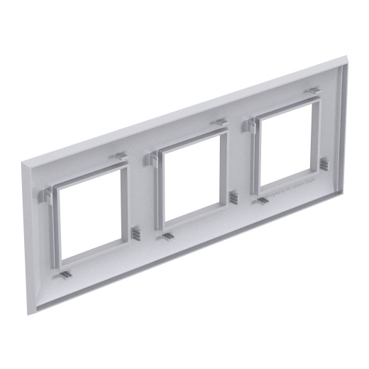 Рамка 3 поста (6 мод.), Avanti, закаленная сталь